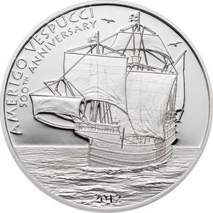 Cook Islands / Five Dollars Silver 2012 Amerigo Vespucci - reverse photo