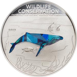 Cook Islands / One Dollar 2013 Humpback Whale - reverse photo