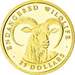 Twenty-Five Dollars Gold 1990 Longhorn Sheep: Photo Coin, Cook Islands, Twenty-Five Dollars Gold 1990 Longhorn Sheep / thumbnail