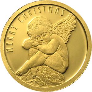 Cook Islands / Ten Dollars Gold - Christmas Angel - reverse photo