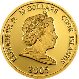 Cook Islands / Ten Dollars Gold 2005 John Paul II Memoriam - obverse photo