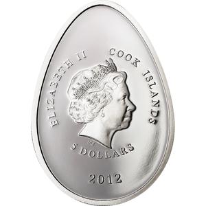 Cook Islands / Five Dollars Silver 2012 Imperial Egg in Red - obverse photo