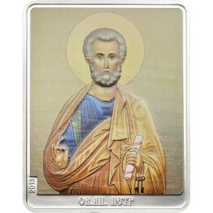 Cook Islands / Five Dollars Silver 2013 Saint Peter - reverse photo