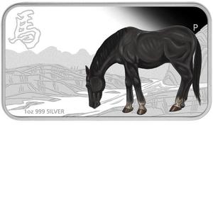 Cook Islands / Silver Ounce 2014 Year of the Horse Rectangle - obverse photo
