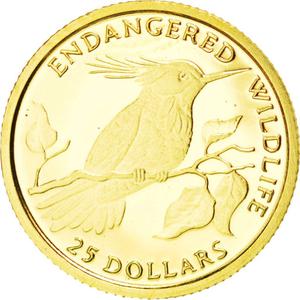 Cook Islands / Twenty-Five Dollars Gold 1991 Hummingbird - reverse photo