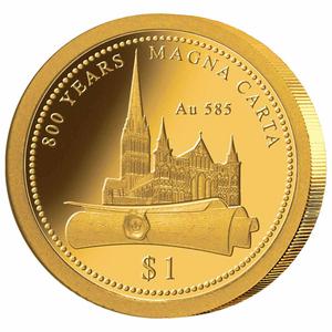 Cook Islands / Gold Half Gram 2015 Magna Carta (2) - reverse photo