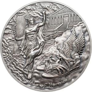 Cook Islands / Silver Two Ounces 2019 Winged Sandals of Hermes - reverse photo