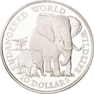 Cook Islands / Ten Dollars 1990 Elephants - reverse photo