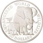 Ten Dollars 1990 Elephants: Photo Coin, Cook Islands, Ten Dollars 1990 Elephants / thumbnail