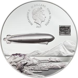 Cook Islands / Silver Three Ounces 2017 Anniversary of Graf Zeppelin - obverse photo