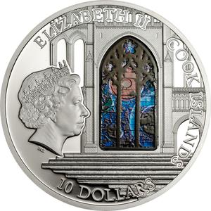 Cook Islands / Silver Fifty Grams 2014 Windows of Heaven - Washington National Cathedral - obverse photo