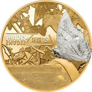 Cook Islands / Five Dollars Silver 2015 Shades of Nature - Butterfly - reverse photo