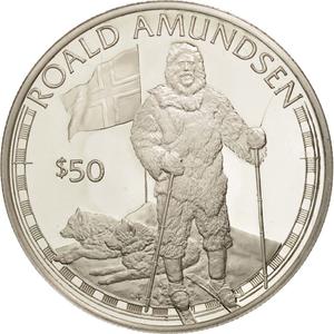 Cook Islands / Fifty Dollars 1988 Roald Amundsen - reverse photo