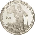 Fifty Dollars 1988 Roald Amundsen: Photo Coin, Cook Islands, Fifty Dollars 1988 Roald Amundsen / thumbnail