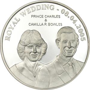 Cook Islands / Five Dollars Silver 2005 Royal Wedding - Charles and Camilla - reverse photo