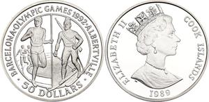 Cook Islands / Silver Ounce 1989 Olympic Games - reverse photo