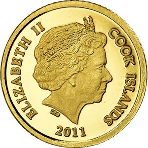 Cook Islands / Five Dollars Gold 2011 Tangaroa - obverse photo