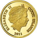 Cook Islands / Five Dollars Gold 2011 Tangaroa - obverse photo