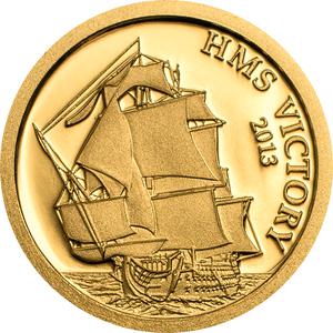 Cook Islands / Gold Half Gram 2013 HMS Victory - reverse photo