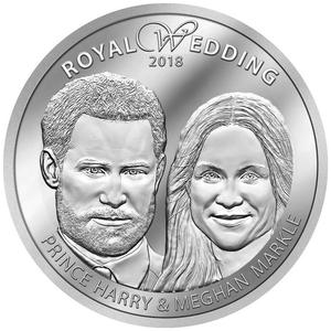 Cook Islands / Silver Tenth-Ounce 2018 Royal Wedding - Prince Harry and Meghan Markle - reverse photo