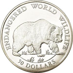 Cook Islands / Fifty Dollars 1990 Bear - reverse photo