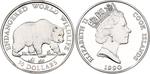 Fifty Dollars Silver 1990 Grizzly Bear: Photo Coin, Cook Islands, Fifty Dollars Silver 1990 Grizzly Bear / thumbnail