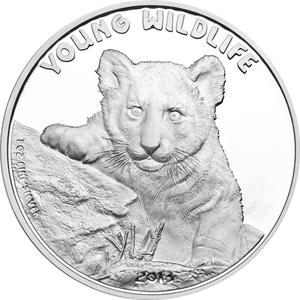 Cook Islands / Silver Ounce 2013 Young Wildlife - Tiger - reverse photo