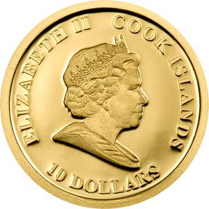 Cook Islands / Ten Dollars Gold 2009 James Cook's Endeavour - obverse photo