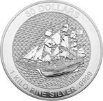Cook Islands / Silver Kilo 2023 HMS Bounty - reverse photo