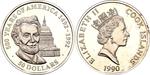 Silver Ounce 1990 Discovery of America - Abraham Lincoln: Photo Coin, Cook Islands, Silver Ounce 1990 Discovery of America - Abraham Lincoln / thumbnail