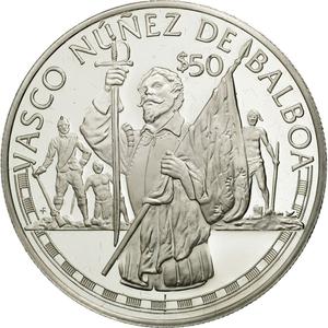 Cook Islands / Fifty Dollars 1988 Vasco de Balboa - reverse photo