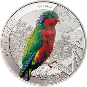 Cook Islands / Silver Half Ounce 2016 Rimatara Lorikeet - reverse photo