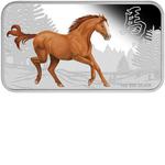 Silver Ounce 2014 Year of the Horse Rectangle: Photo Coin, Cook Islands, Silver Ounce 2014 Year of the Horse Rectangle / thumbnail