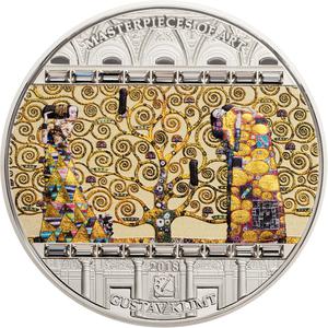 Cook Islands / Silver Three Ounces 2018 Gustav Klimt - Tree of Life - reverse photo