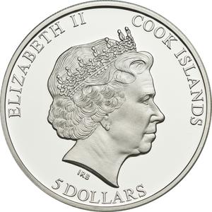 Cook Islands / Five Dollars Silver 2011 King Cobra - obverse photo