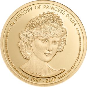 Cook Islands / Five Dollars Gold 2017 In Memory of Princess Diana - reverse photo