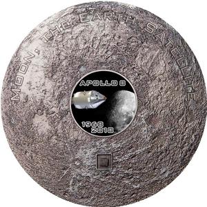 Cook Islands / Silver Three Ounces 2018 Moon - Apollo 8 - reverse photo