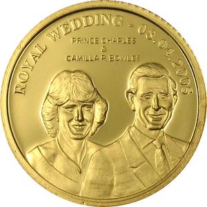 Cook Islands / Ten Dollars Gold 2005 Royal Wedding - Charles and Camilla - reverse photo