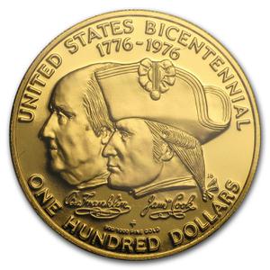 Cook Islands / One Hundred Dollars 1976 US Bicentennial - reverse photo