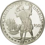 Fifty Dollars 1988 Christopher Columbus: Photo Coin, Cook Islands, Fifty Dollars 1988 Christopher Columbus / thumbnail