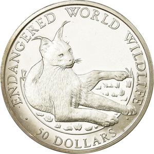 Cook Islands / Fifty Dollars 1990 Lynx - reverse photo