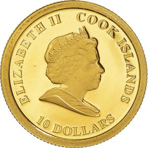Cook Islands / Ten Dollars Gold 2008 Endangered Wildlife - obverse photo