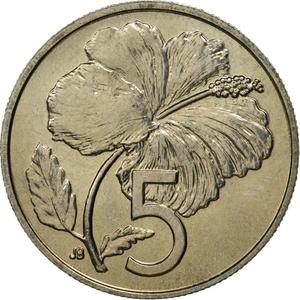 Cook Islands / Five Cents 1983 - reverse photo