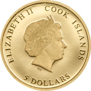 Cook Islands / Five Dollars Gold 2017 Pope Benedict XVI - obverse photo