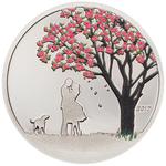Silver Tenth-Ounce 2017 Cherry Blossom Globe: Photo Coin, Cook Islands, Silver Tenth-Ounce 2017 Cherry Blossom Globe / thumbnail