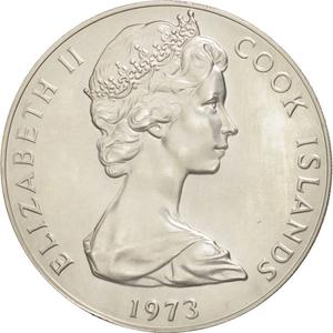 Cook Islands / Two Dollars 1973 Coronation Anniversary - obverse photo