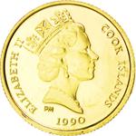 Twenty-Five Dollars Gold 1990 Eagle: Photo Coin, Cook Islands, Twenty-Five Dollars Gold 1990 Eagle / thumbnail