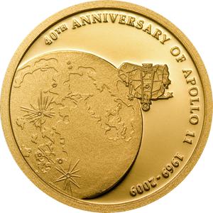 Cook Islands / Ten Dollars Gold 2009 40th Anniversary of Apollo 11 - reverse photo