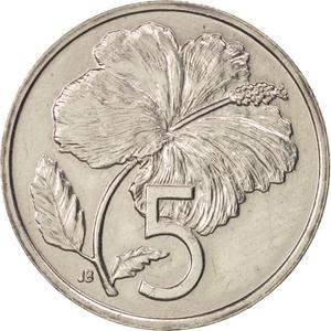 Cook Islands / Five Cents 1987 - reverse photo