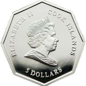 Cook Islands / Five Dollars Silver 2009 Saint George - obverse photo
